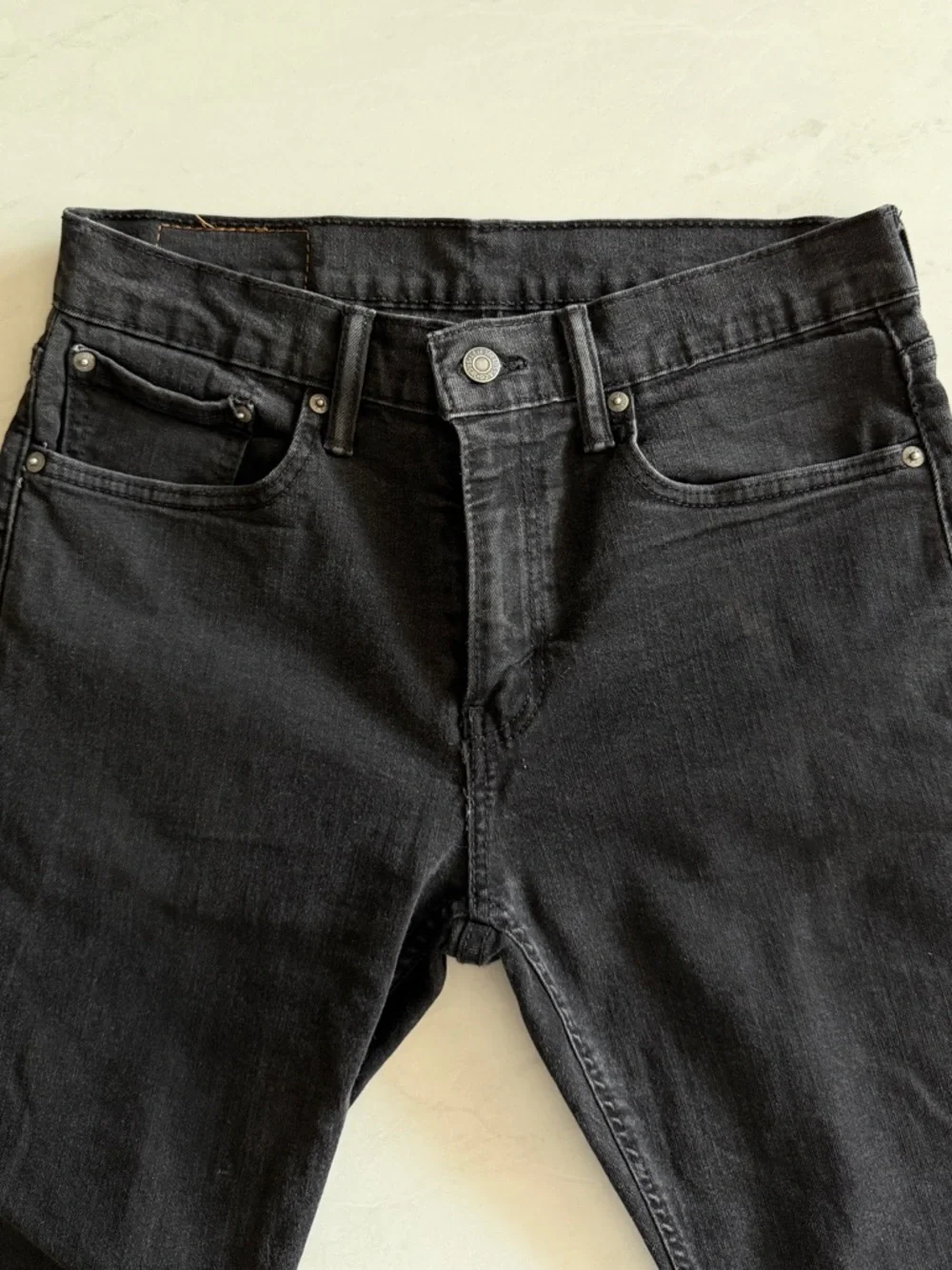 Levi’s 502 Black Jeans Mens 31x30 Tapered Fit Stretch Denim Dark Wash Casual - Picture 6 of 11